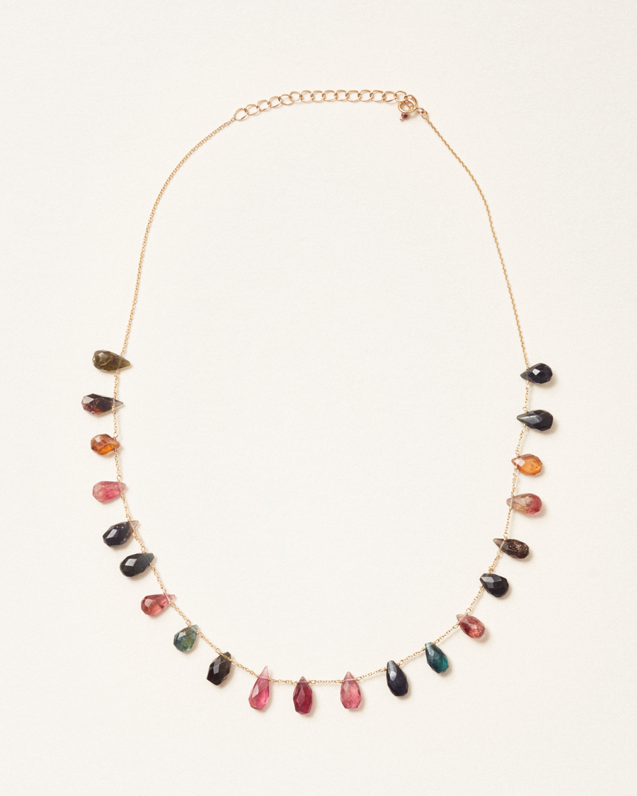 Hatter necklace with tourmaline - 18 carat solid gold