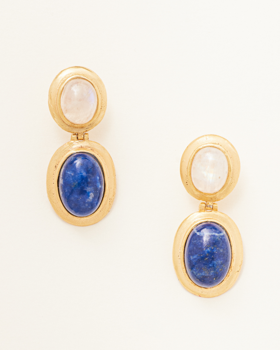 Stella earrings with lapis and moonstone - pre-order