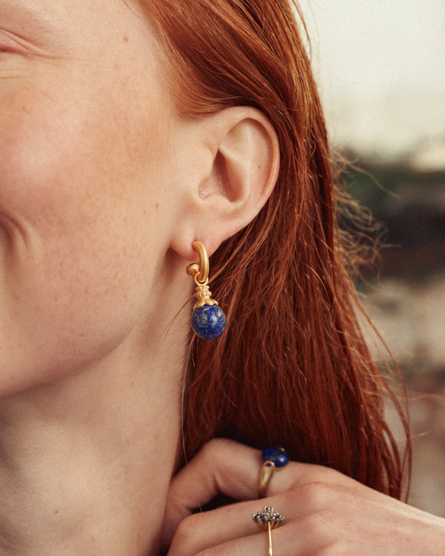 Peggy hoops with lapis