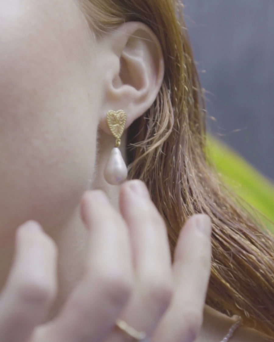 Lisette earrings with pearl drop