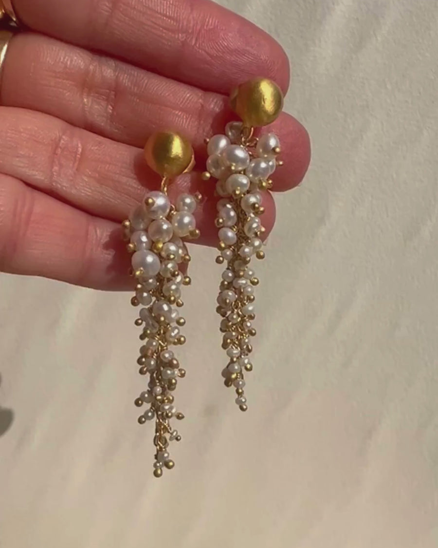 Edie waterfall earrings with pearls