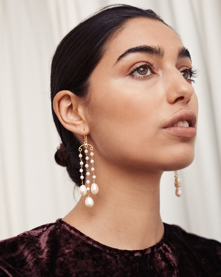 Zephyr pearl statement earrings