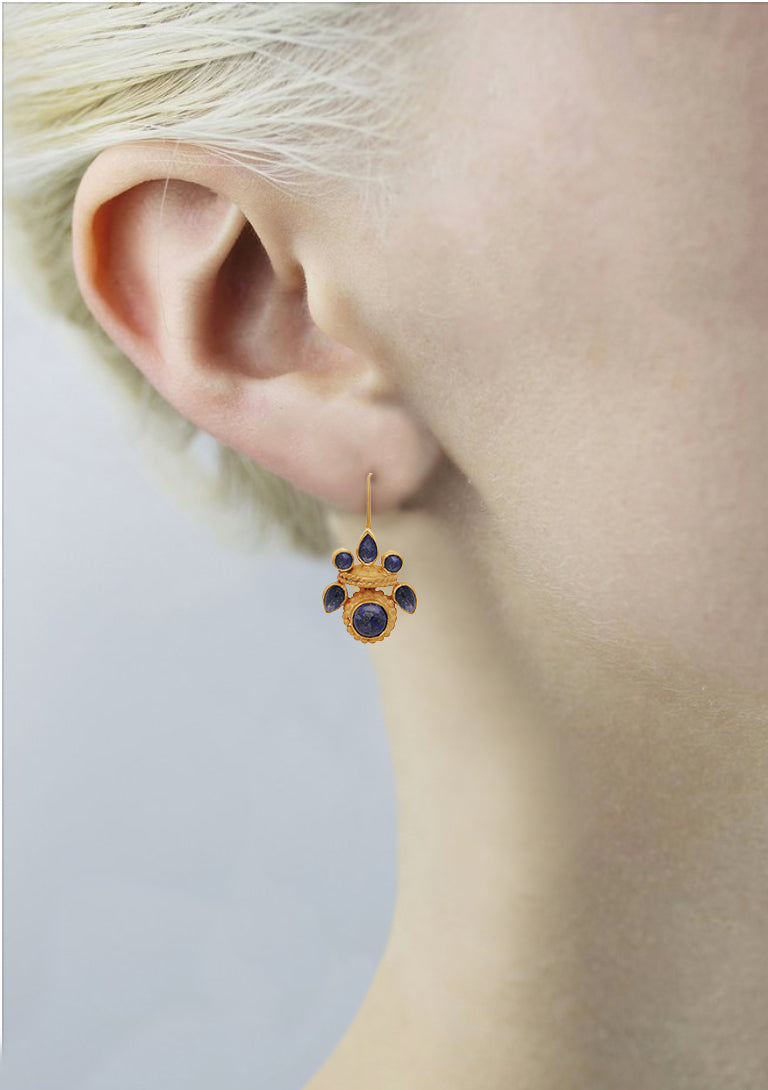 Intricate lapis heritage earrings