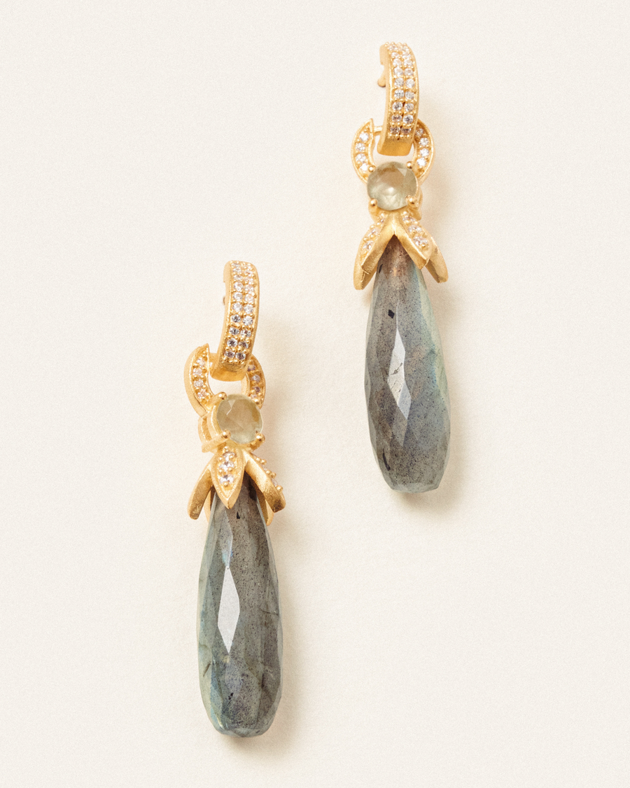 Ellen earrings in prehnite and labradorite