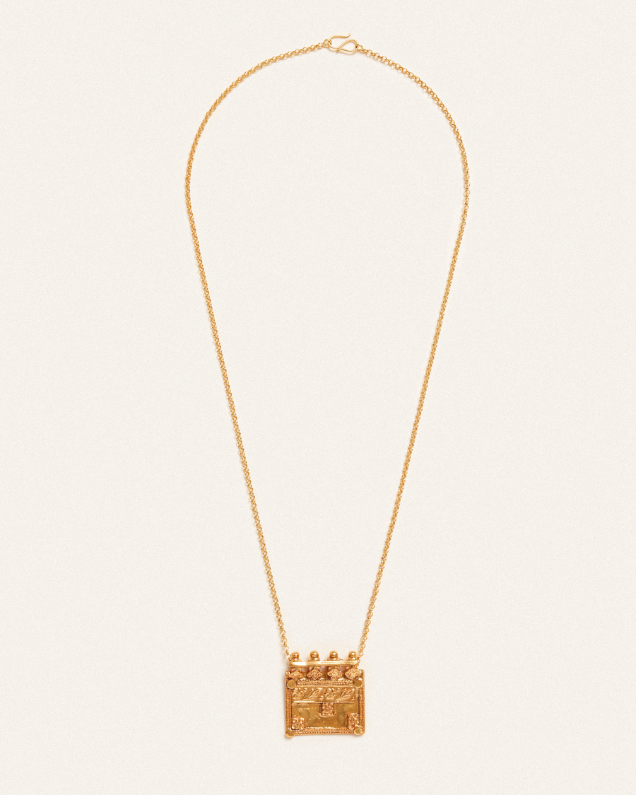 Book of flowers antique gold pendant