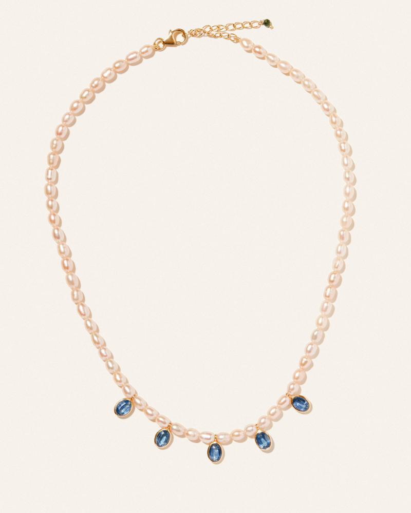 Rose pearl and kyanite necklace - Limited edition