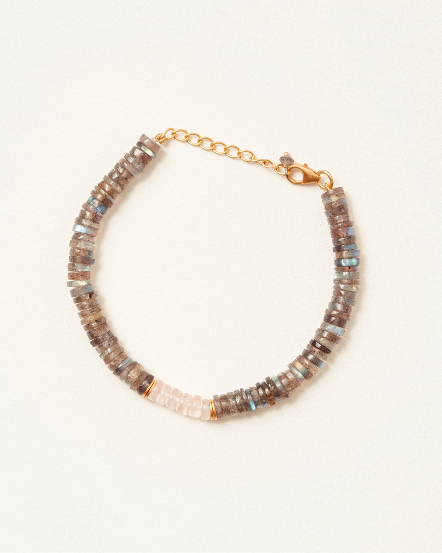 Sigrid bracelet with labradorite & rose quartz