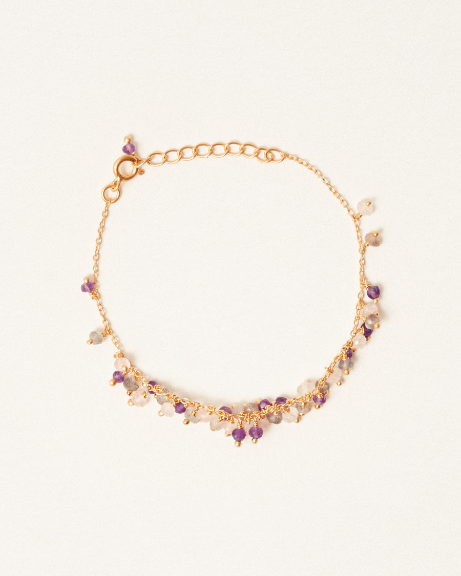 Sadie bracelet with amethyst, labradorite and rose quartz stones