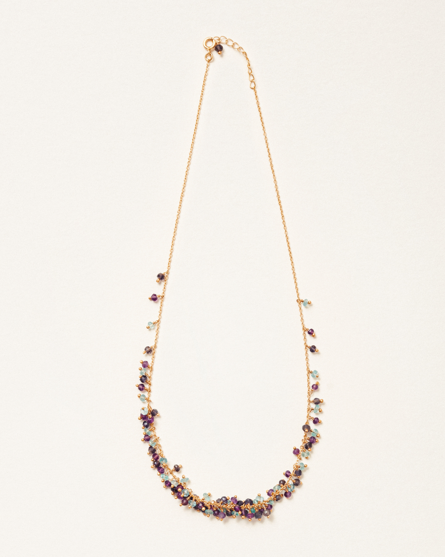 Sadie necklace with amethyst, apatite and iolite stones