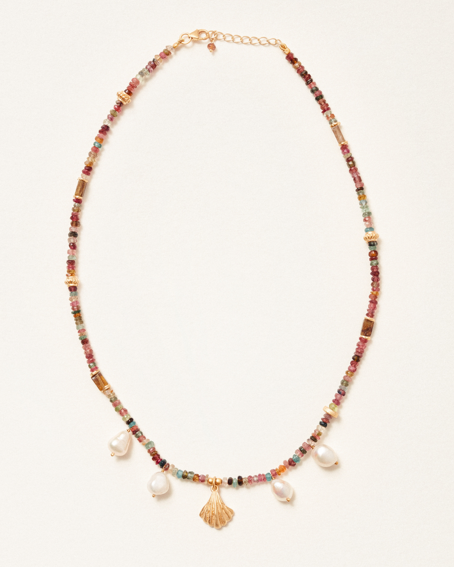 Dora necklace with tourmaline and pearl