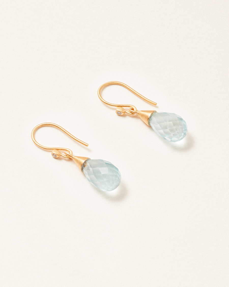 Edna earrings in blue topaz and diamond