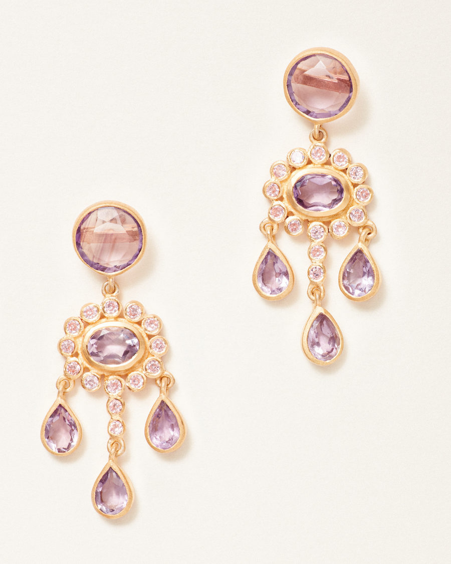 Emmy earrings in pink amethyst