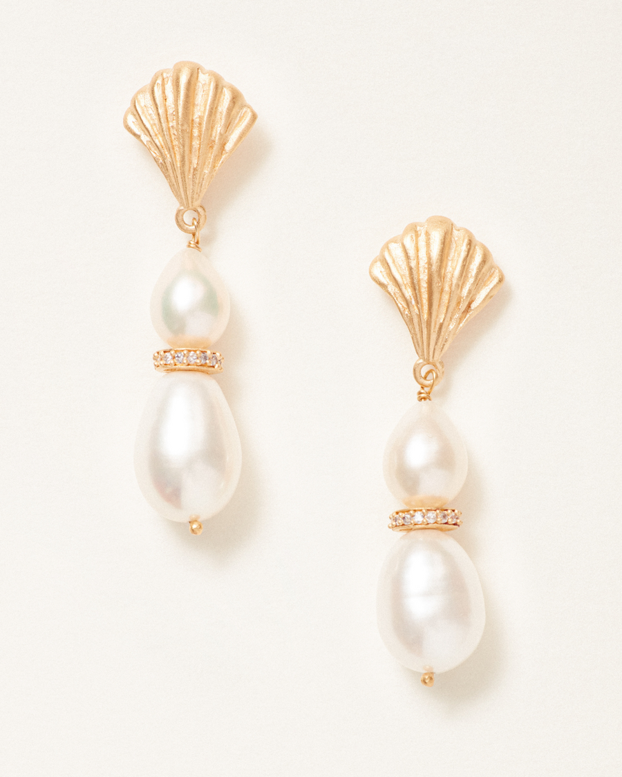 Andree earrings with natural pearls and crystals