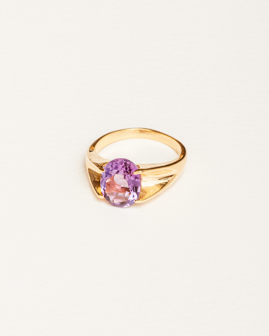 Elgin statement ring with amethyst - gold vermeil