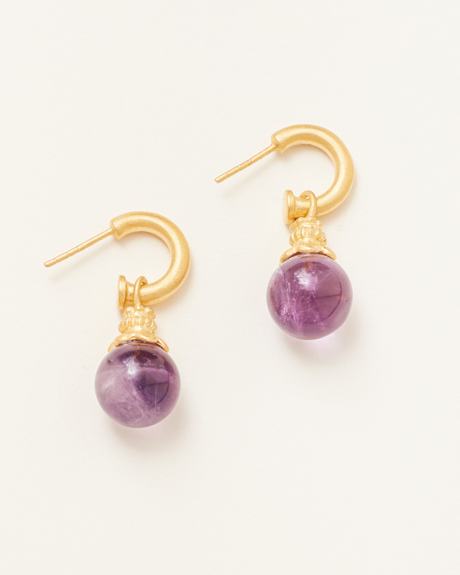 Peggy hoops with amethyst