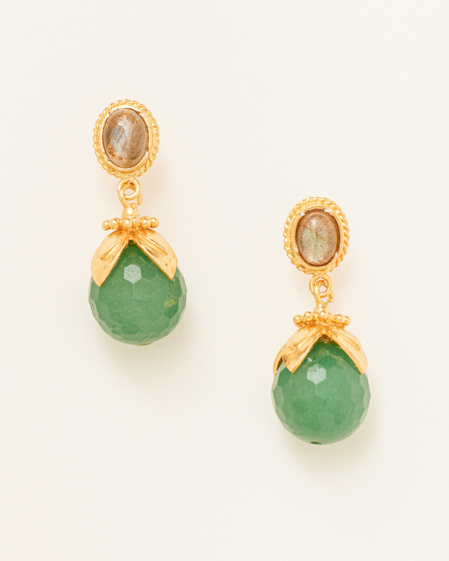 Sherry earrings with labradorite and aventurine