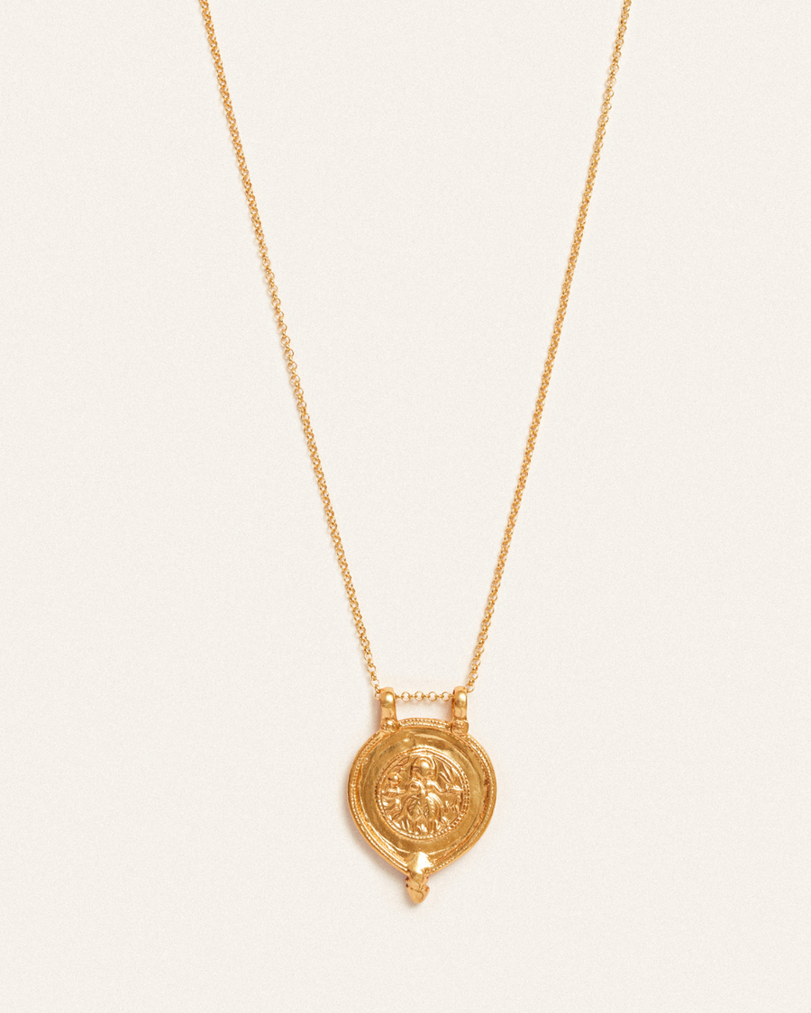 Dancing goddess gold antique pendant