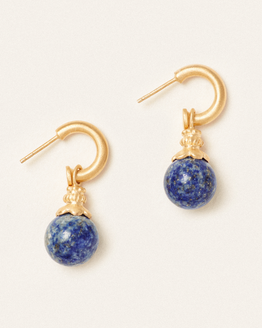 Peggy hoops with lapis