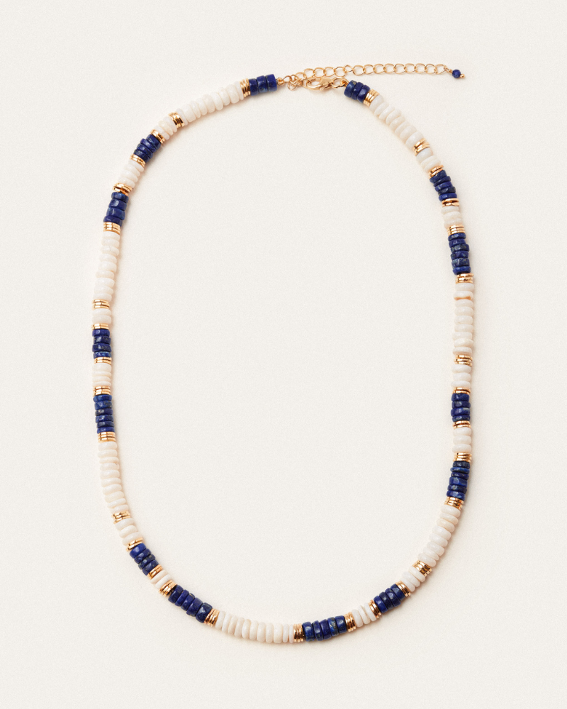 Sigrid necklace with lapis and white opal
