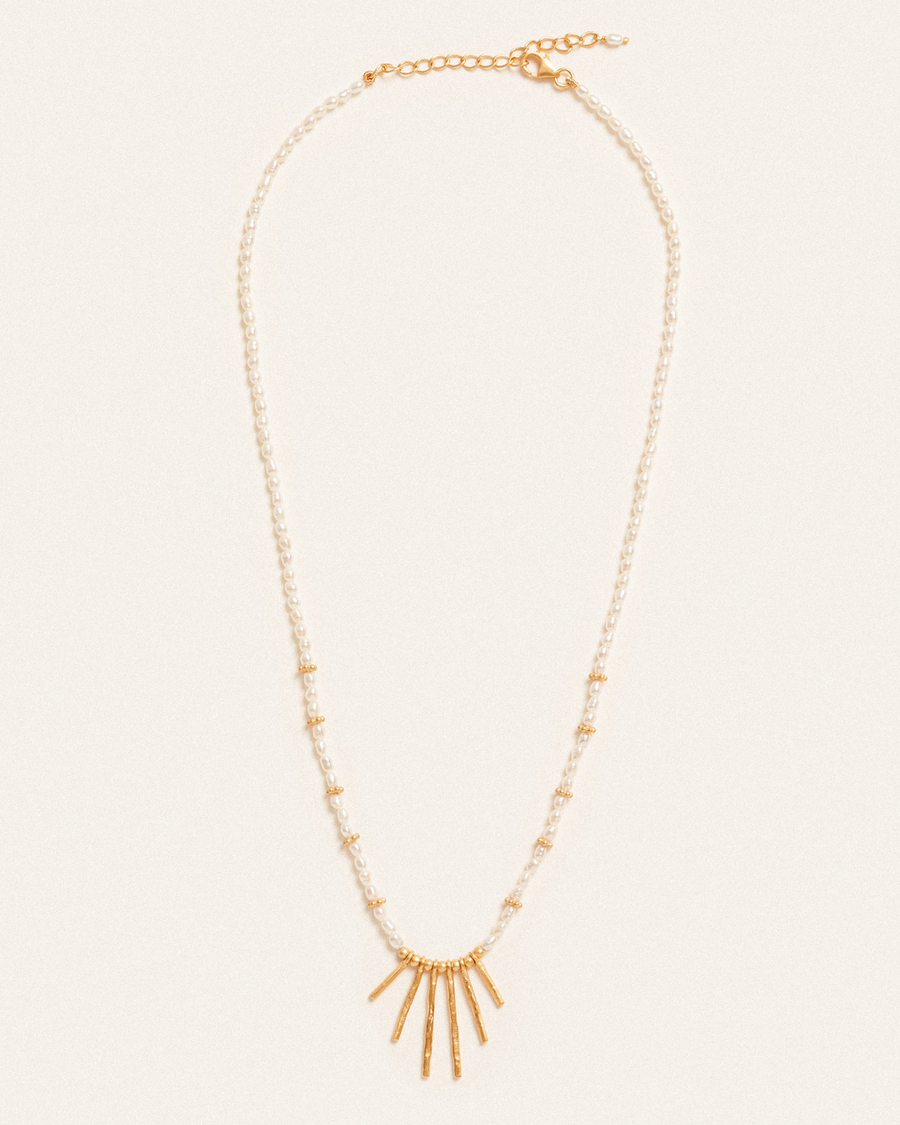 Caro necklace with pearl - gold vermeil