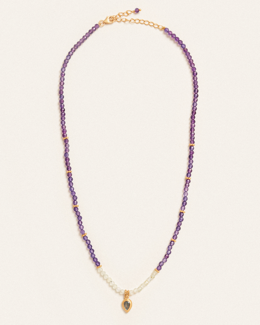 Lotta necklace with amethyst, prehnite and labradorite
