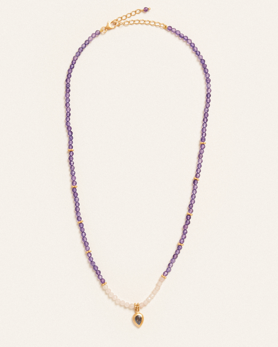 Lotta necklace with amethyst, rose quartz and labradorite