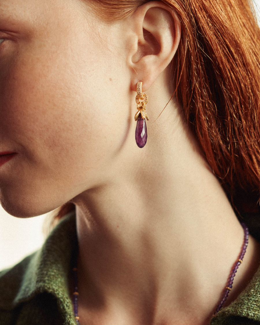 Ellen earrings in citrine and amethyst