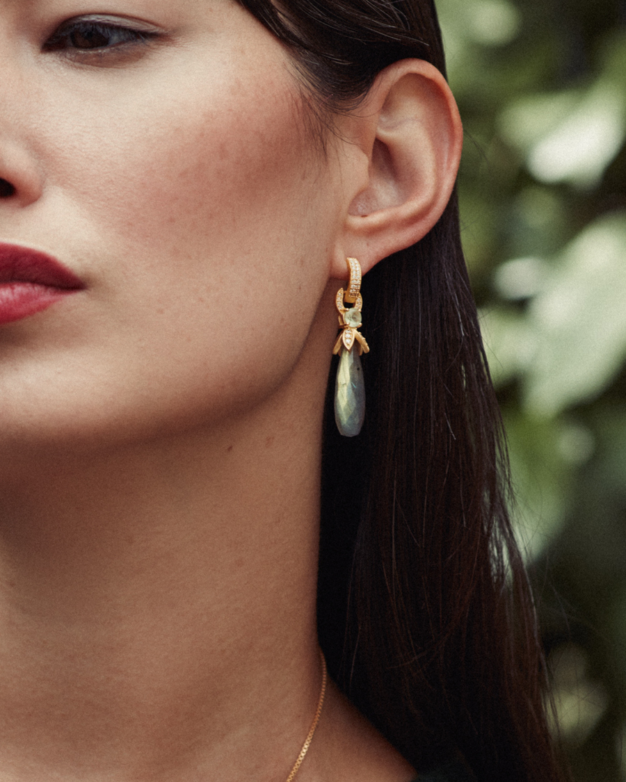 Ellen earrings in prehnite and labradorite