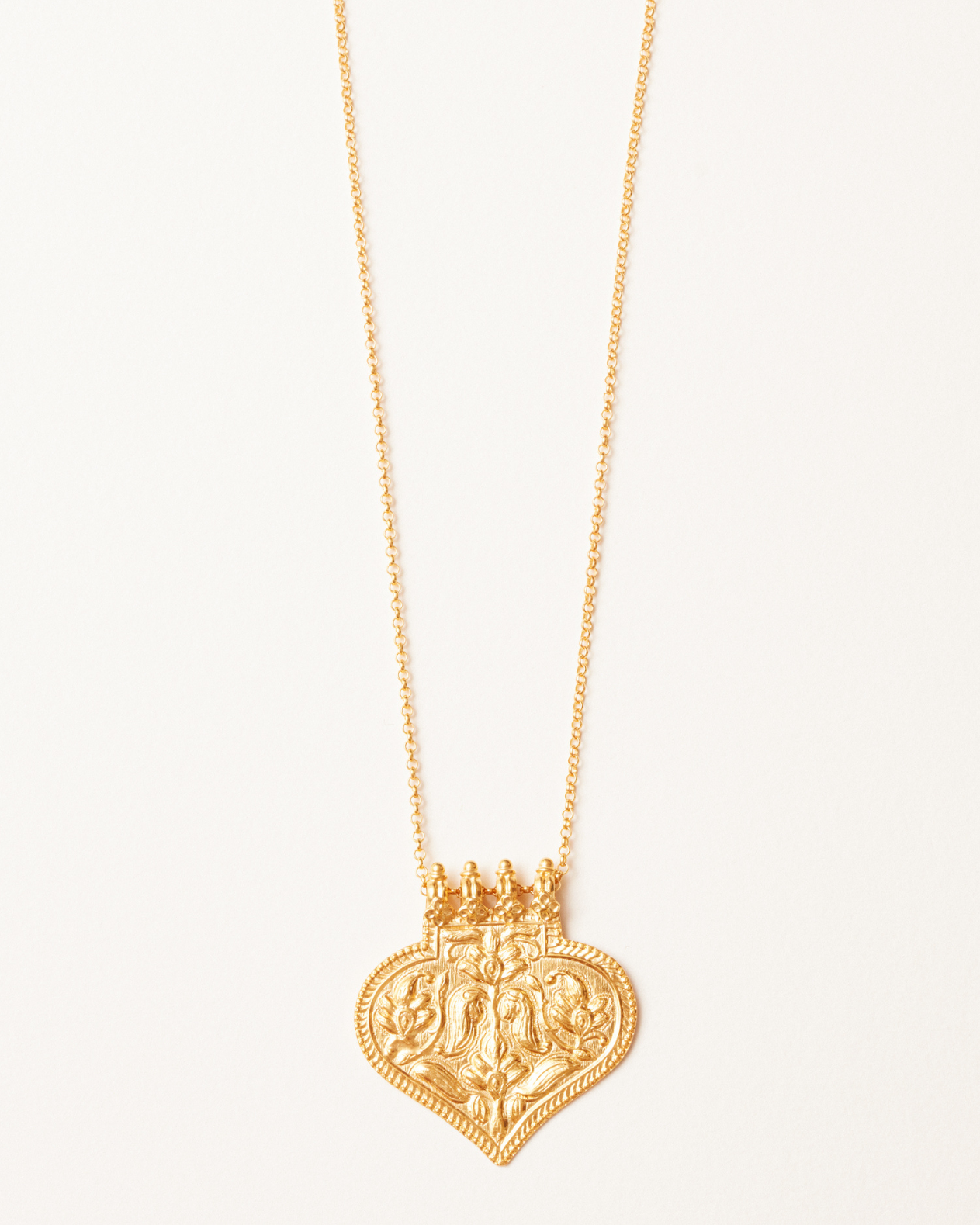 Antique gold regal flower pendant