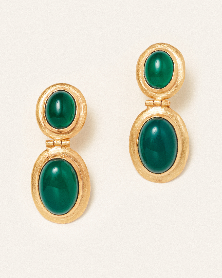 Stella earrings with green onyx