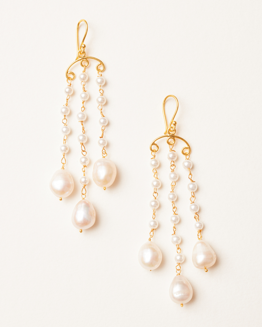 Zephyr pearl statement earrings