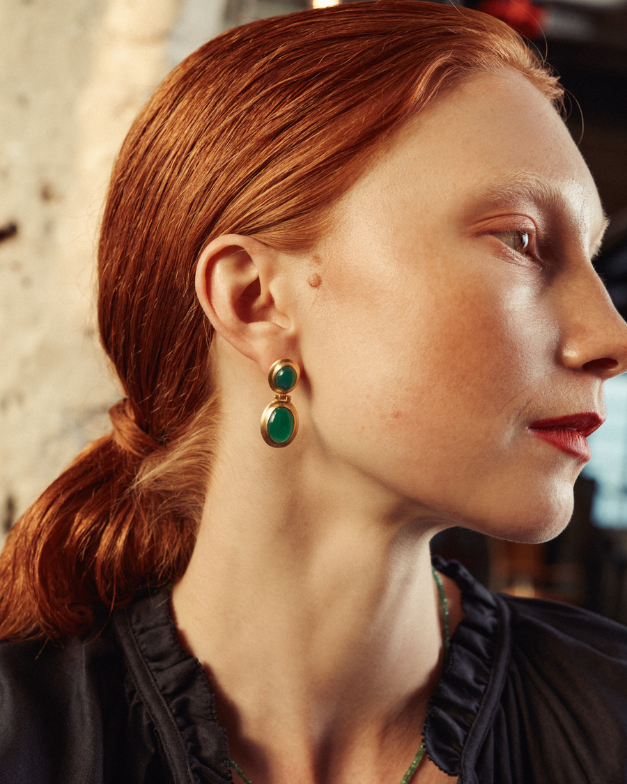 Stella earrings with green onyx - pre-order