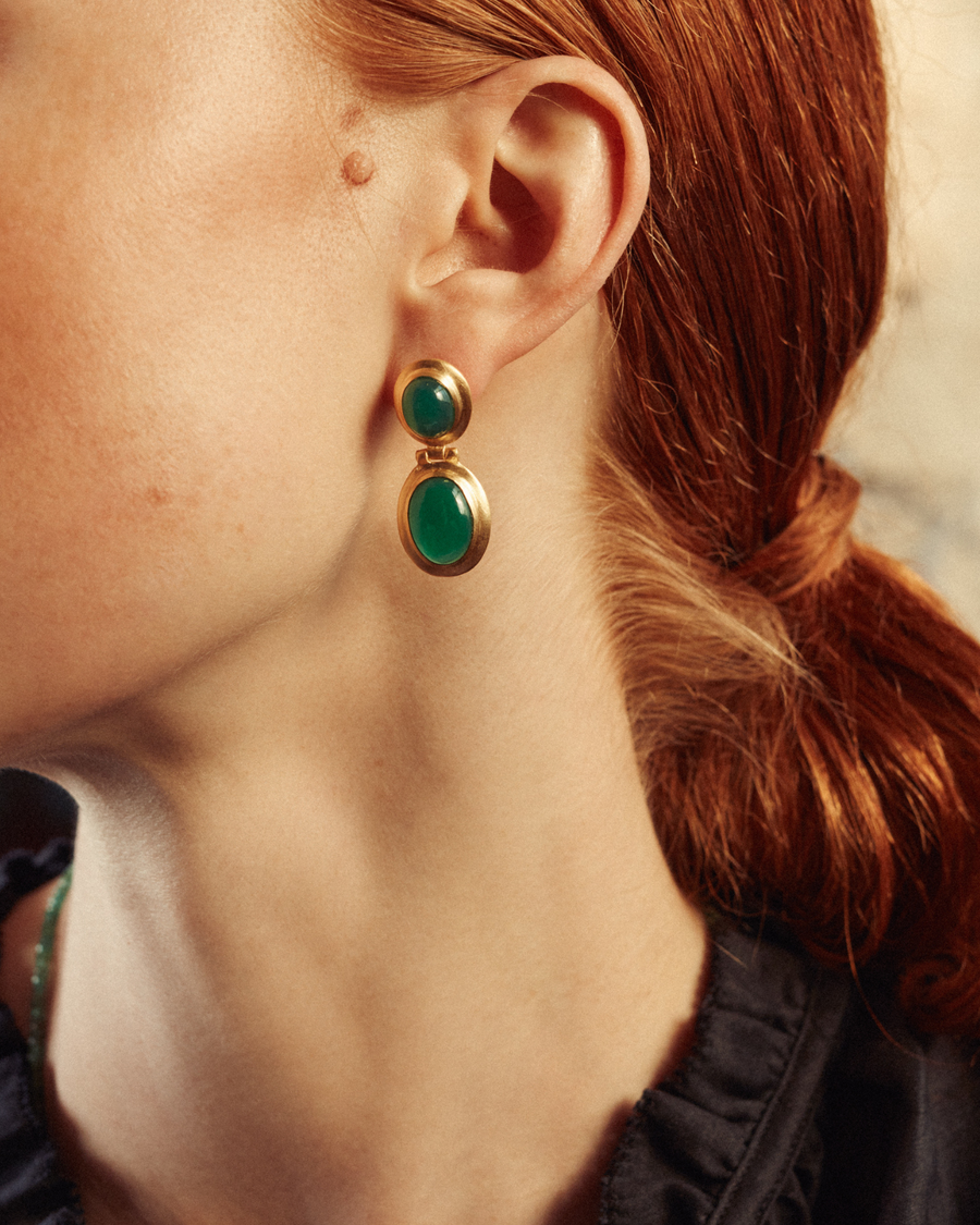 Stella earrings with green onyx