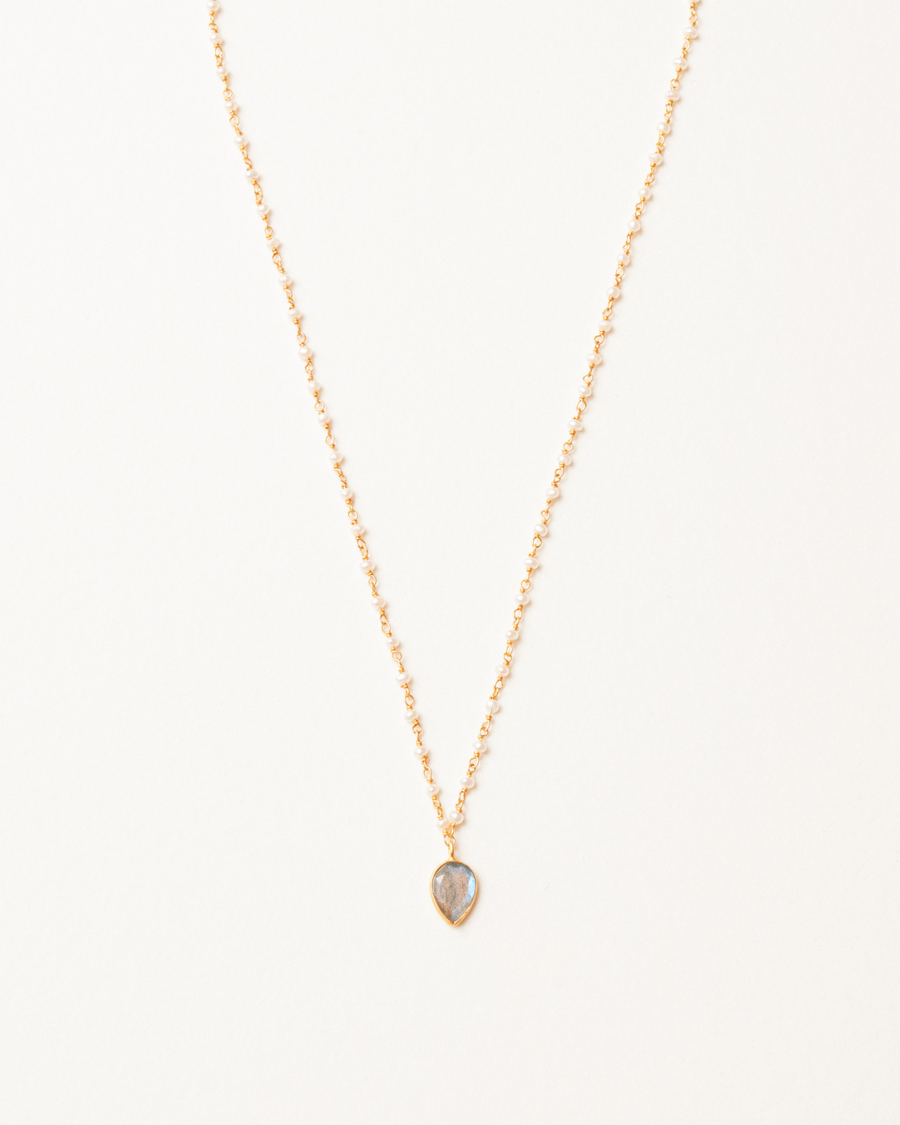 Delicate labradorite and pearl necklace - pre-order
