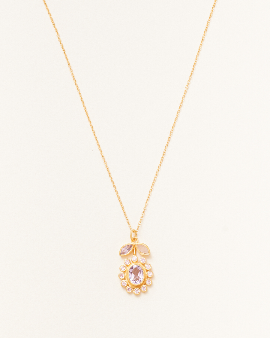 Jackie necklace in amethyst & rose quartz