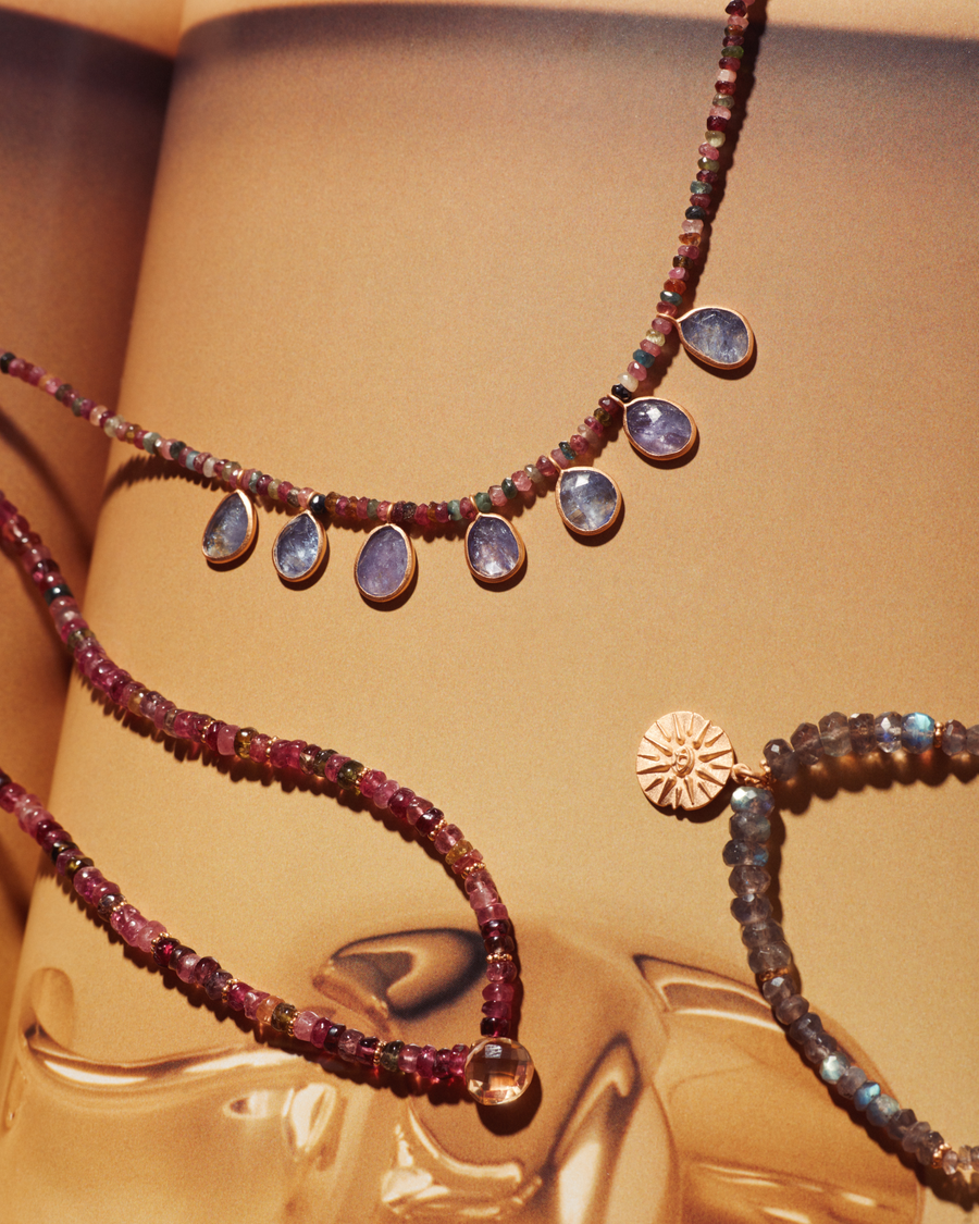 Harper necklace with tourmaline and tanzanite