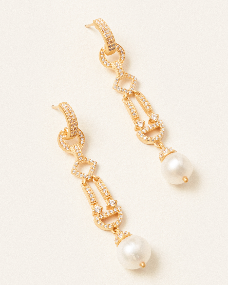 Lana earrings with pearl and crystals