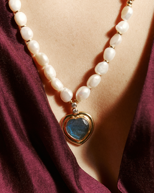 Flowing necklaces.