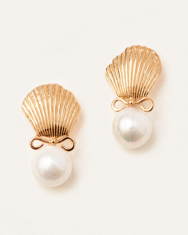 Soleil statement studs with pearl