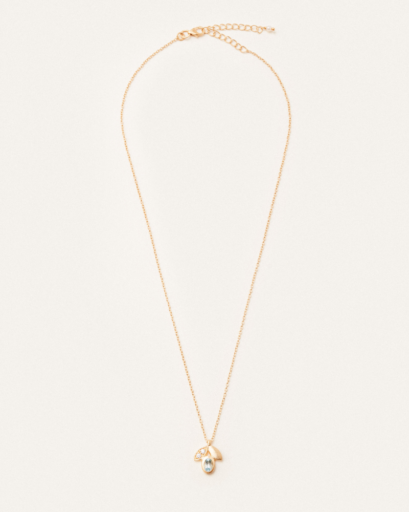 Dahlia necklace with blue topaz