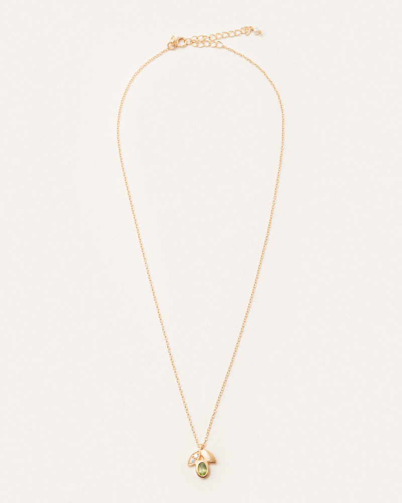 Dahlia necklace with peridot