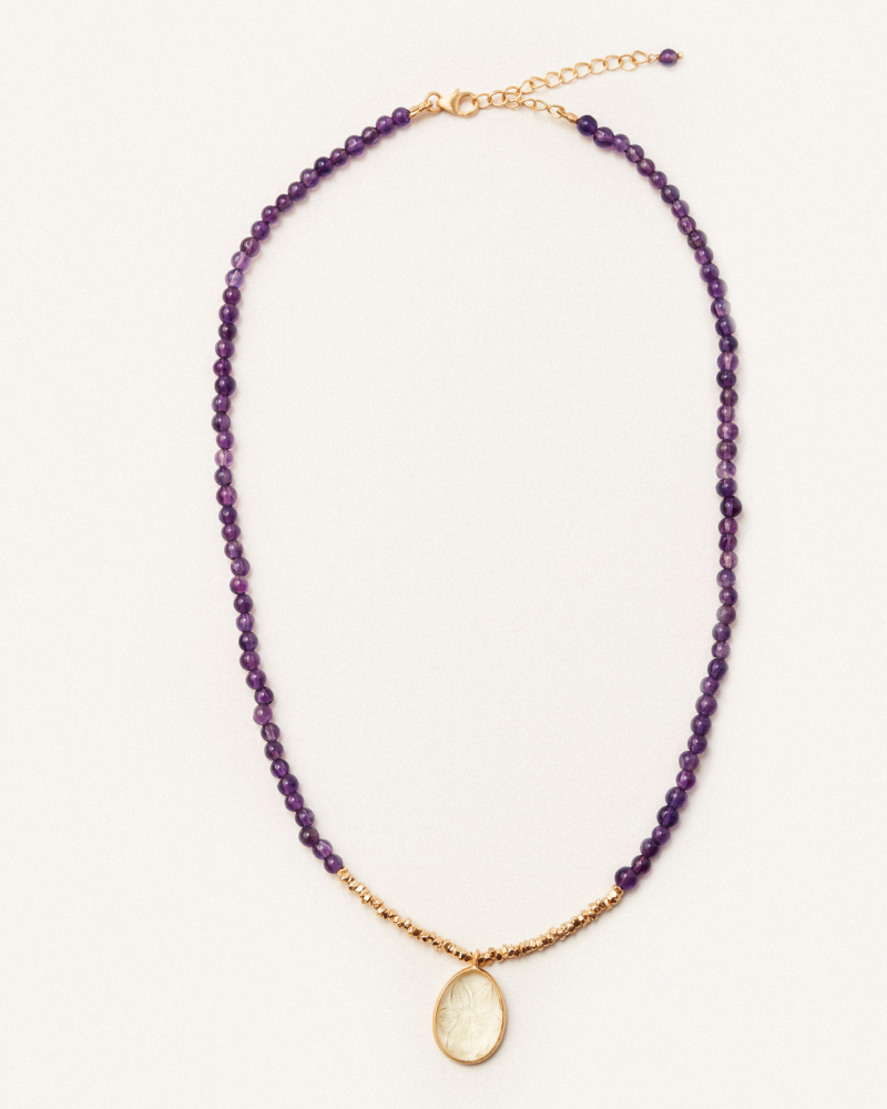 Fleurette necklace with amethyst
