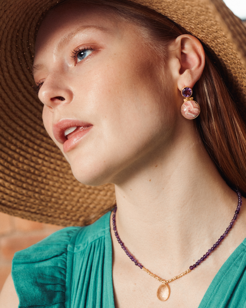 Fleurette necklace with amethyst