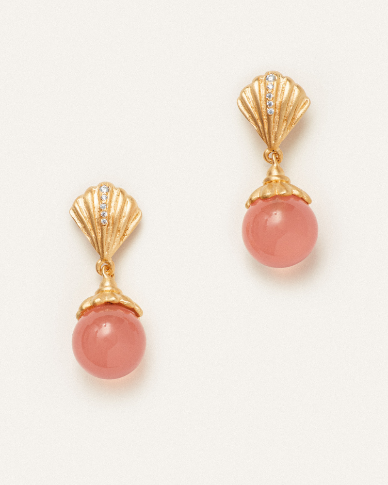 Lilian earrings with pink chalcedony