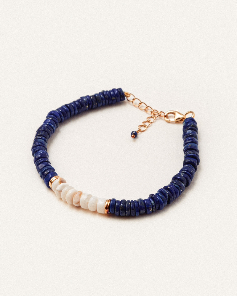 Sigrid bracelet with lapis and white opal