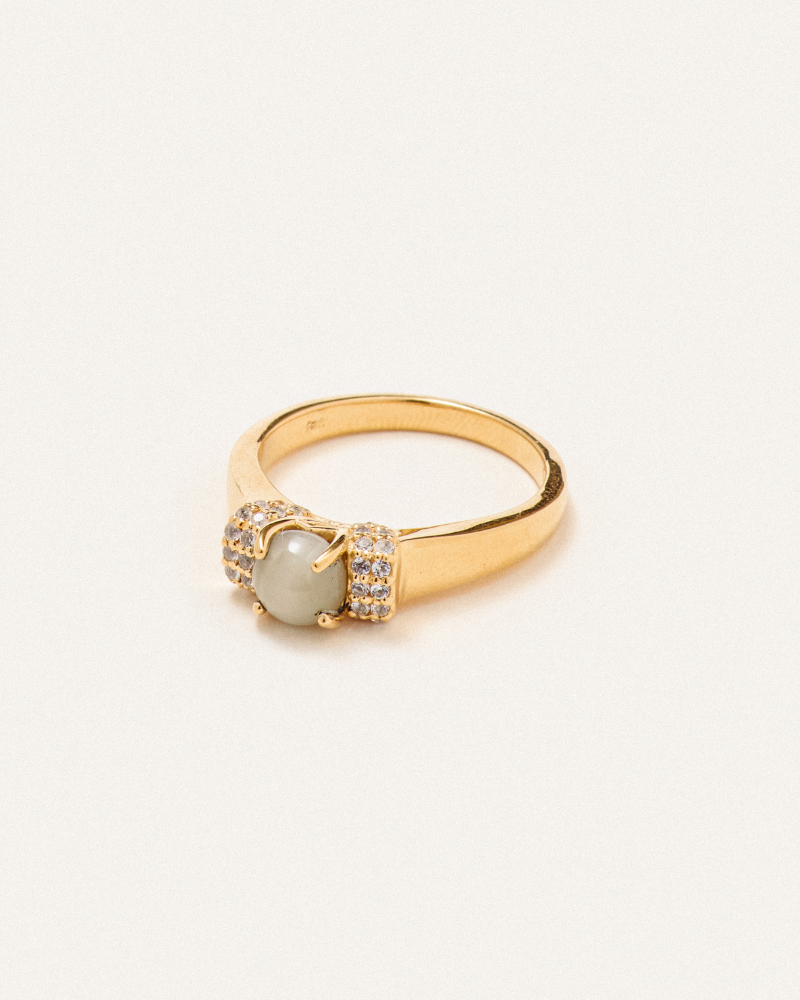 Zena cocktail ring cats eye vermeil