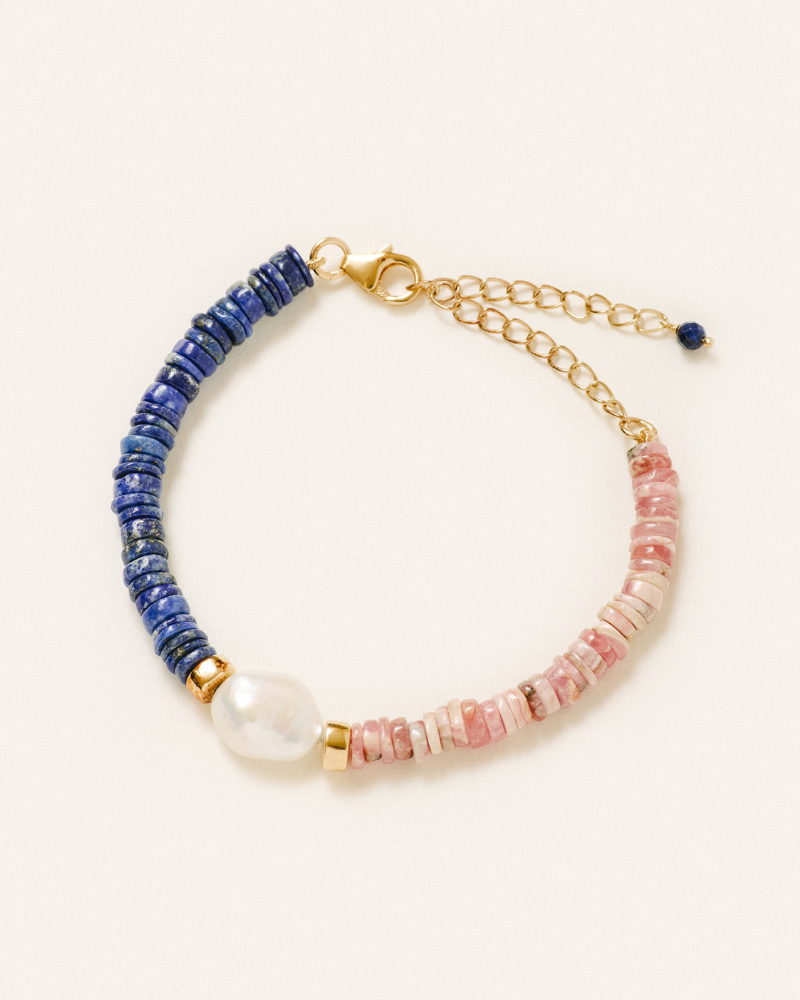 Valentina bracelet pearl lapis rhodochrosite
