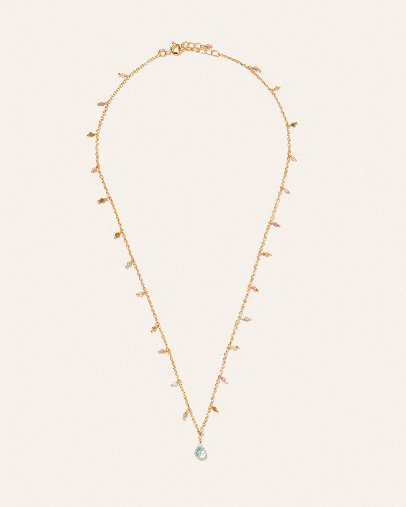 Effie necklace with tourmaline and blue topaz