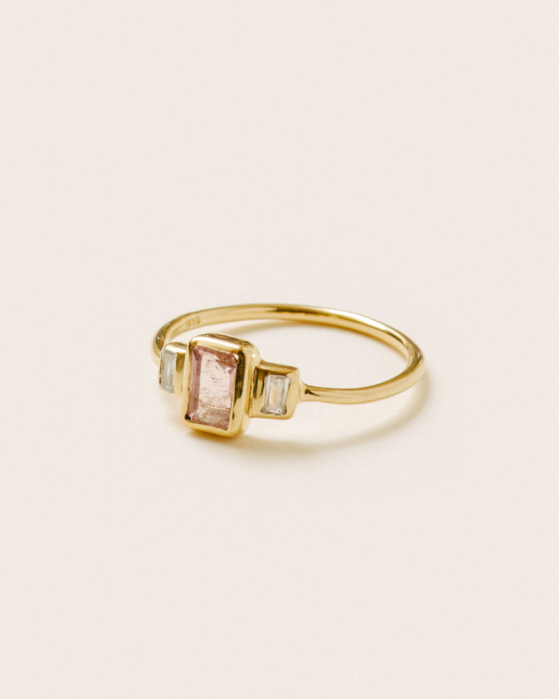Gwen ring in pink tourmaline - gold vermeil