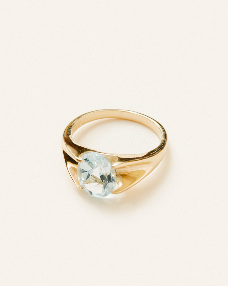 Elgin statement ring with blue topaz - gold vermeil